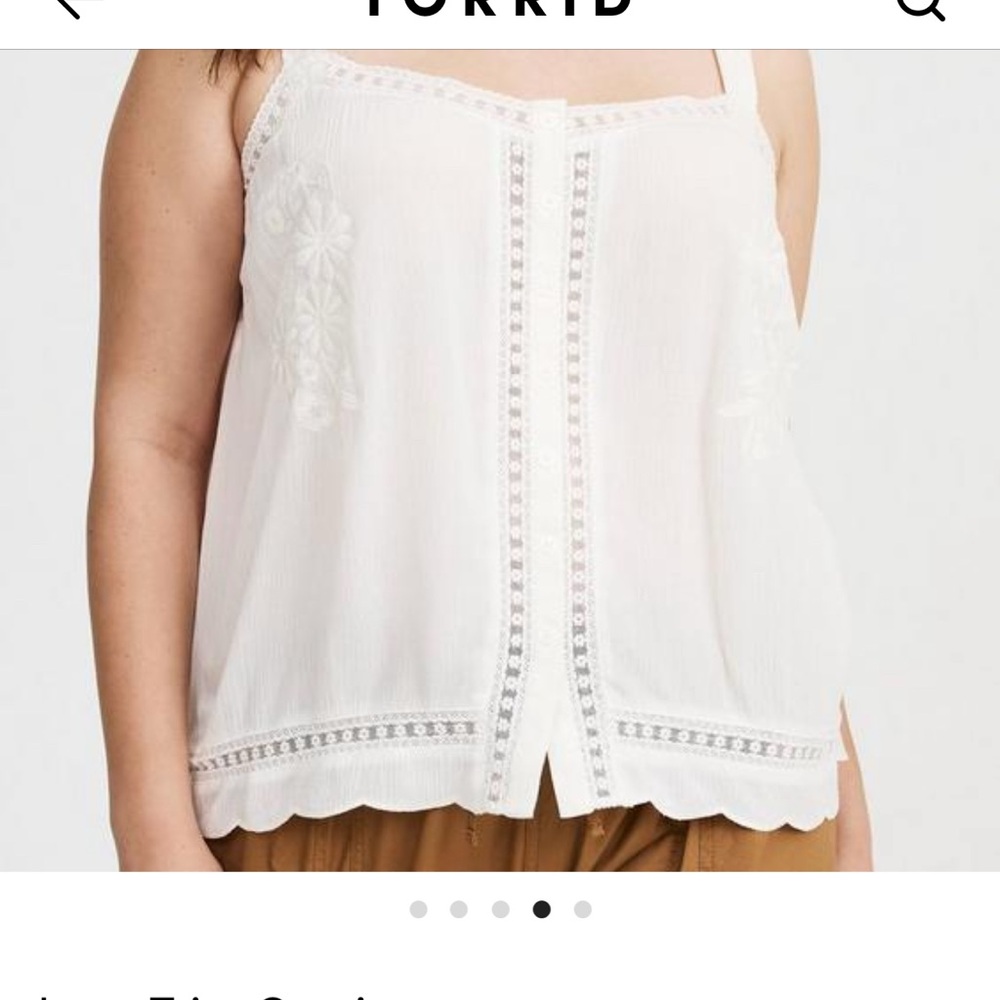 Torrid Size 00 White Embroidered Lace Cami